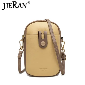 

New Small Crossbody Bags For Women Mini PU Leather Shoulder Messenger Bag For Girls Yellow Bolsas Ladies Phone Purse Zipper Flap