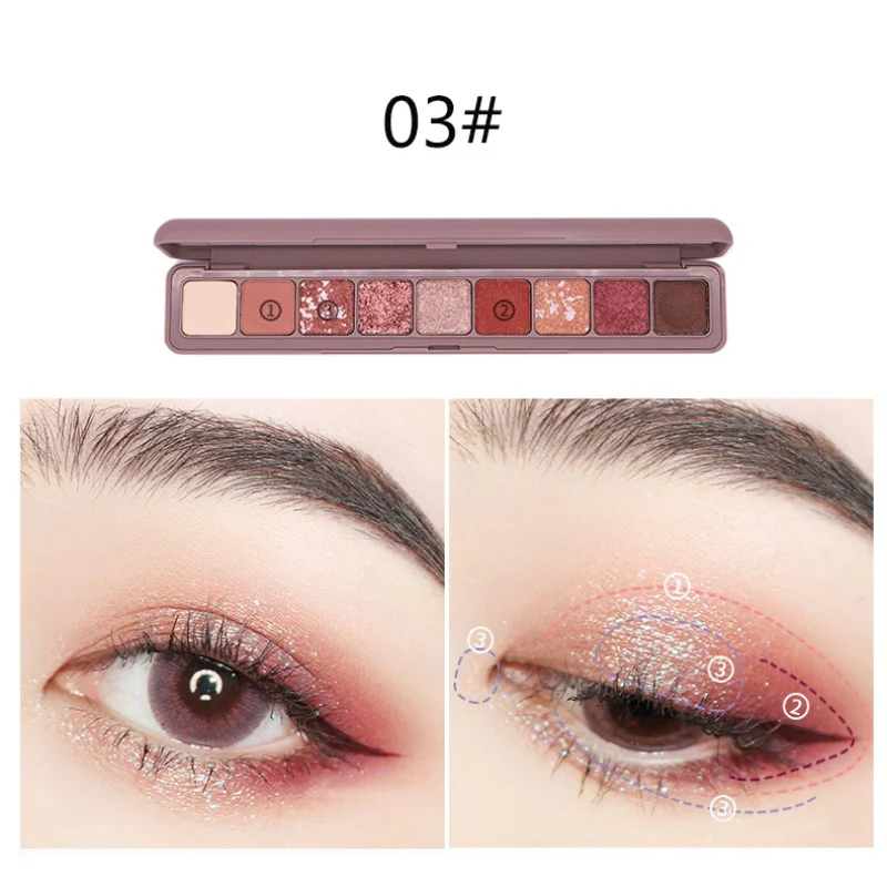 

9 Color Nude Shining Eyeshadow Palette Waterproof Smoky Eye Shadow Pallete Matt Powder Cosmetics