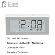 Mmc inteligente bluetooth relógio termômetro higrômetro bt4.0 e-ink elétrica digital ferramenta de medição de temperatura alarme com mijia