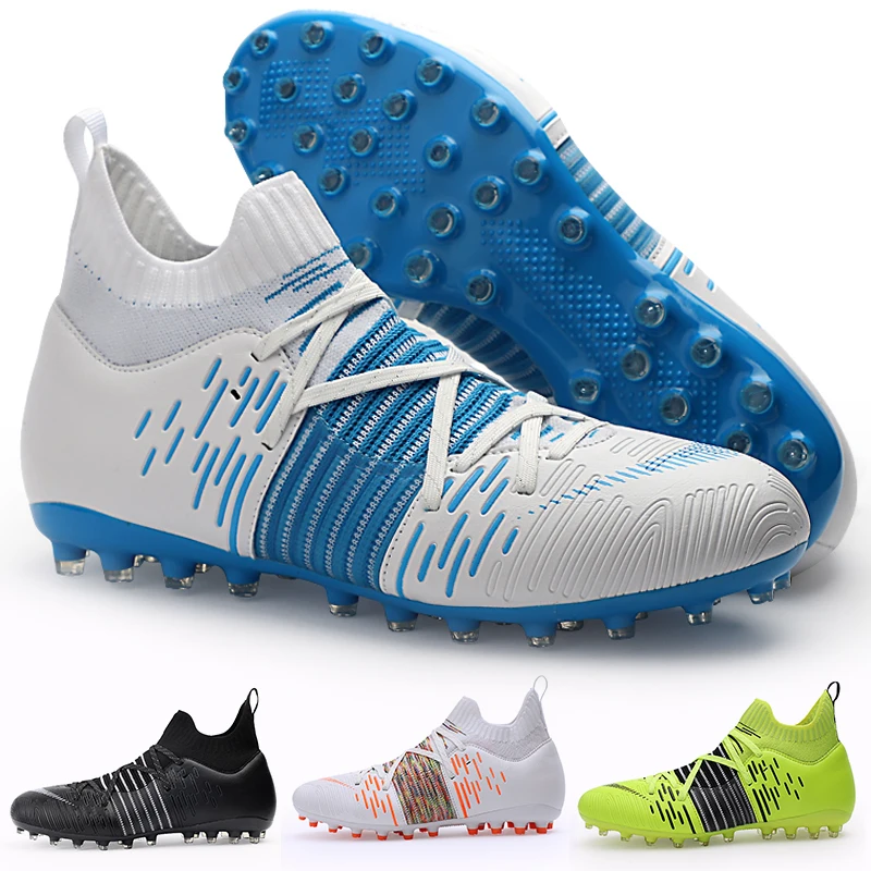 New High top Football Shoes Men TF/FG Football Shoes Outdoor Breathable