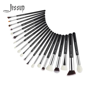 

Jessup Black/Silver Professional Makeup Brushes Set Make up Brush Tools kit Foundation Powder Brushes T185