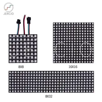 

JERCIO Panel Screen Like WS2812b 8*8 16*16 8*32 Pixel Digital Flexible LED Programmed Individually Addressable Full Color DC5V