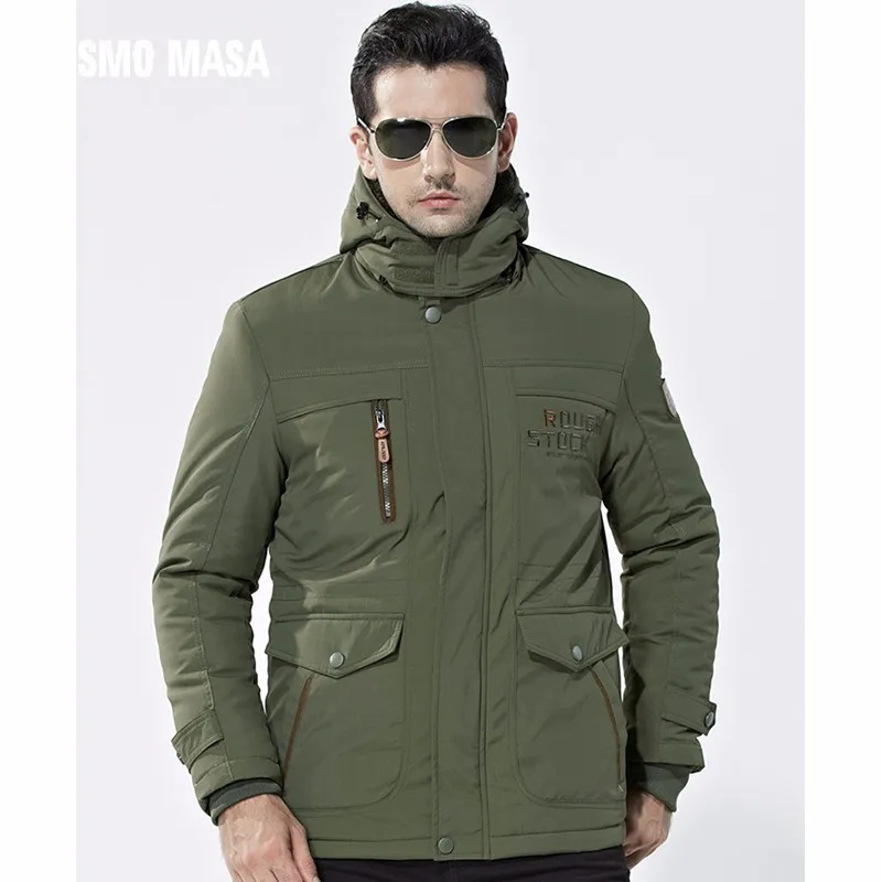

KOSMO MASA Warm Long Winter Jacket Men Hooded Waterproof Military Big Size 6XL Jacket Coat Thick Casual Down Parka For Men MP038