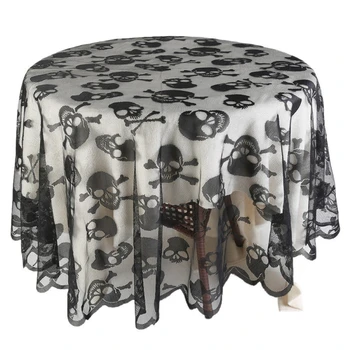 

Halloween Skull Pattern Horror Tablecloth Round Square Lace Tablecloth Halloween Party Table Decoration