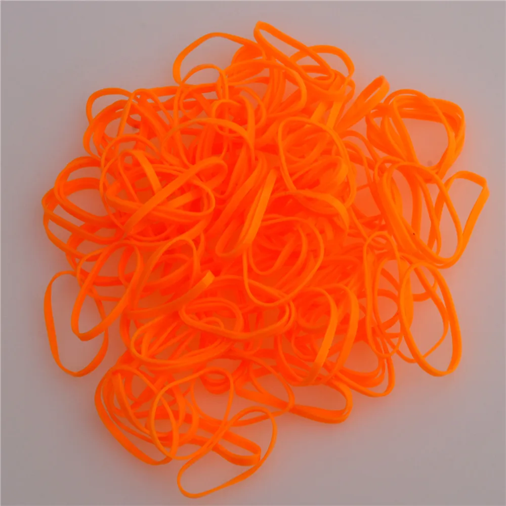 902 de alta calidad de Color naranja cuerda elástico banda de goma de las mujeres niñas niño corbata de pelo herramientas estudiantes material escolar