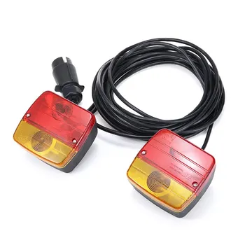 

7-pin 12N Plug 12V LED Waterproof Trailer Tail Light 7.5m+2.5m Cable Rear Towing Lightboard Lights For Trailers Tractor