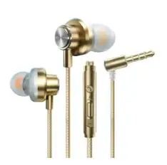 Champagne gold 10 шт. в партии универсальные проводные наушники-вкладыши тяжелый бас Металлический наушник для iph для Android - Цвет: Champagne gold