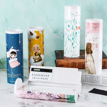 2020 クリエイティブホワイトボードかわいい鉛筆ケースソーラー電卓大 capacityPencil ケース学校鉛筆ケースのための