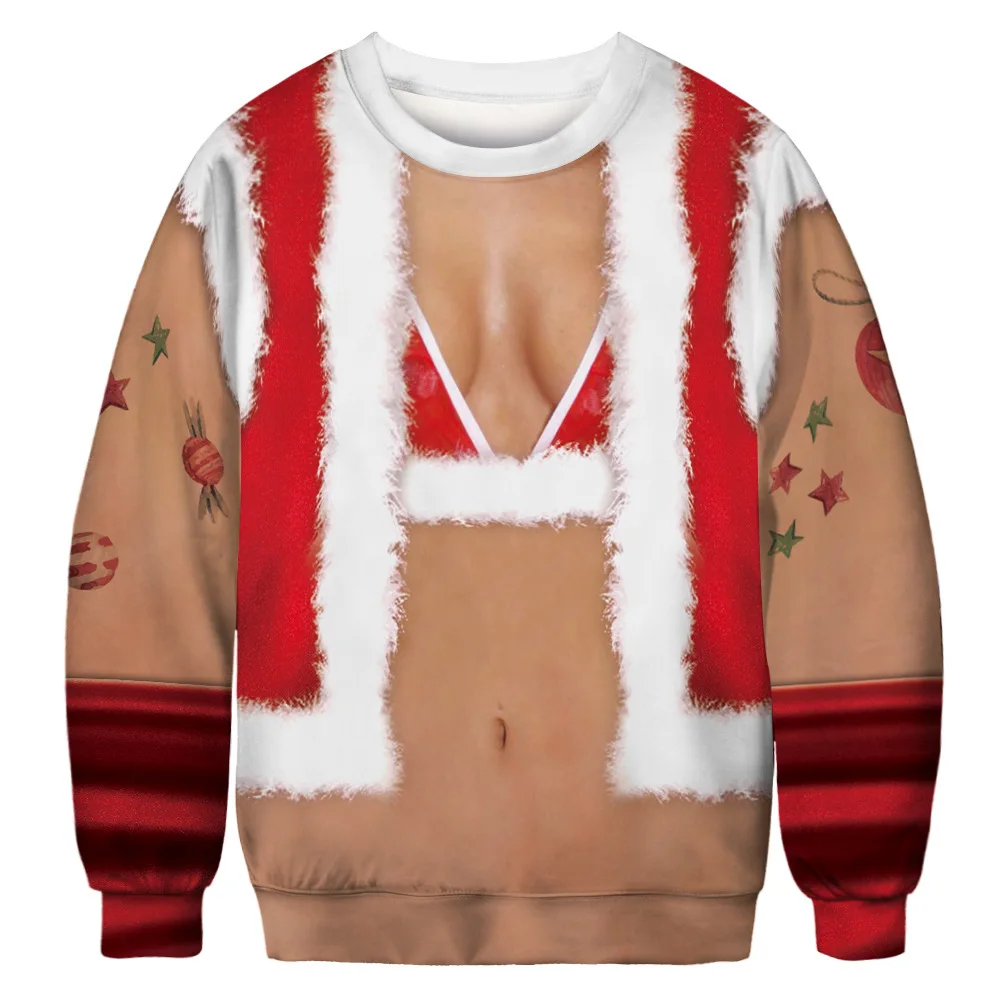 Унисекс, Уродливый Рождественский свитер для мужчин и женщин, 3D Забавный принт, пуловер, толстовки, свитшоты,, Осень-зима, свитера, джемперы, топы