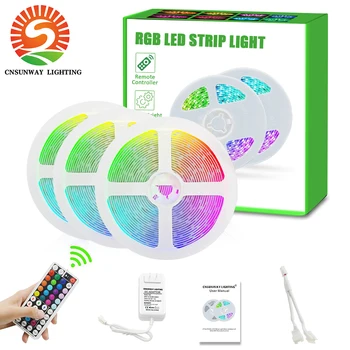 

15M 24V Led Strip Lights Super Bright RGB Color Changing Led Light Strip Doide Tape with 44 Keys RF Remote For Home decoration