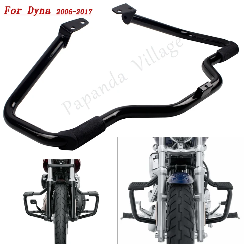 

For Harley 2006-2017 Dyna Street Bob Fat Bob Low Rider Wide Glide FXDB FXDF Black Engine Guard Highway Crash Bars Protection