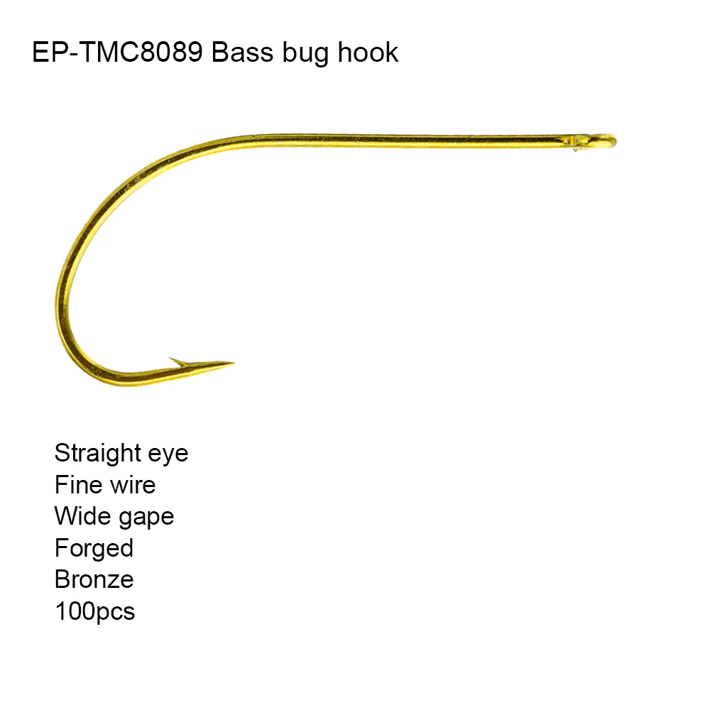 Eupheng бас-жук рыболовный крючок прямой глаз тонкая проволока кованый Летающий рыболовный крючок 80 шт. EP-TMC8089