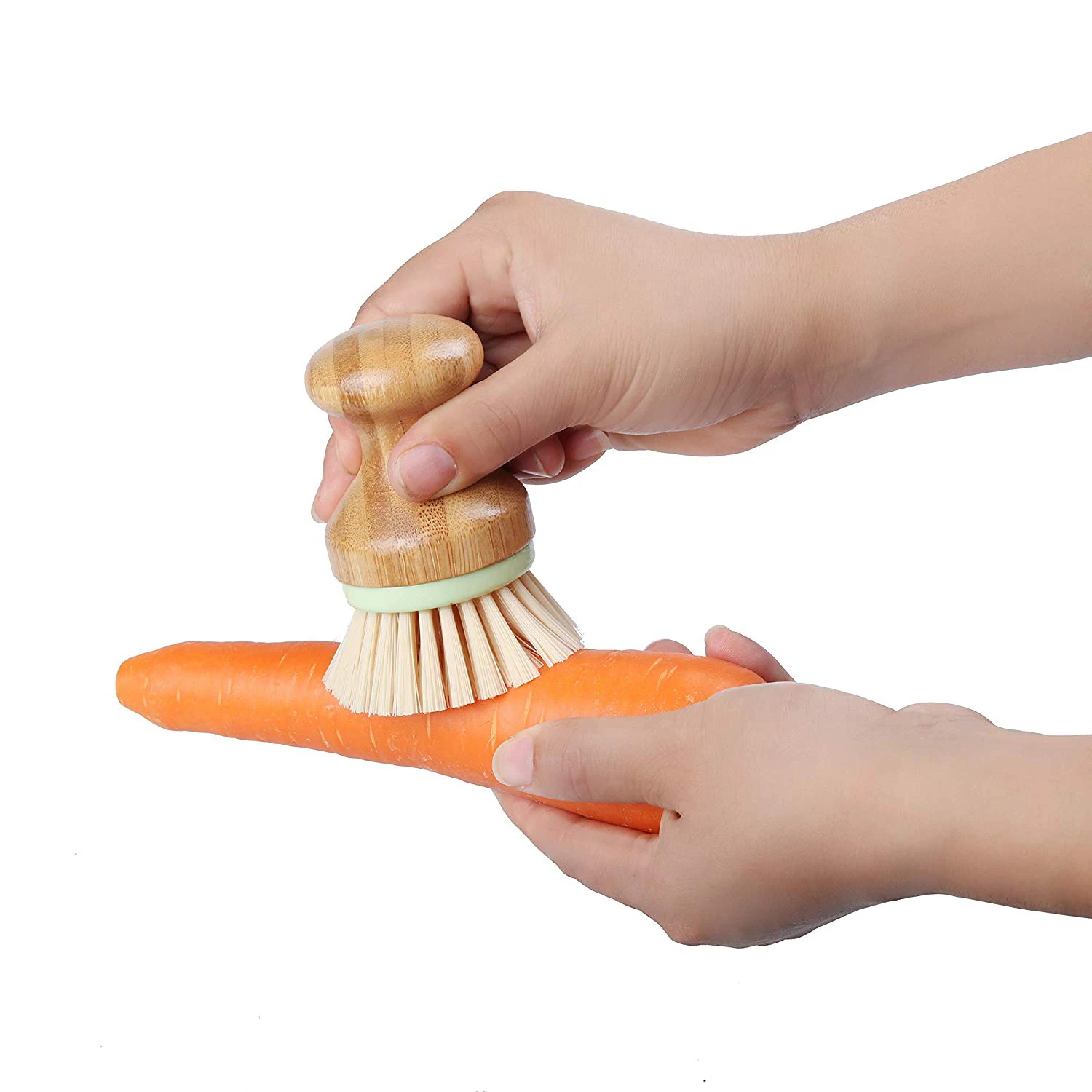 3 Pcs Bamboo Dish Brush Mini for Kitchen Sink Vegetable Cleaning Pans Scrubbing 4X2.8Inch