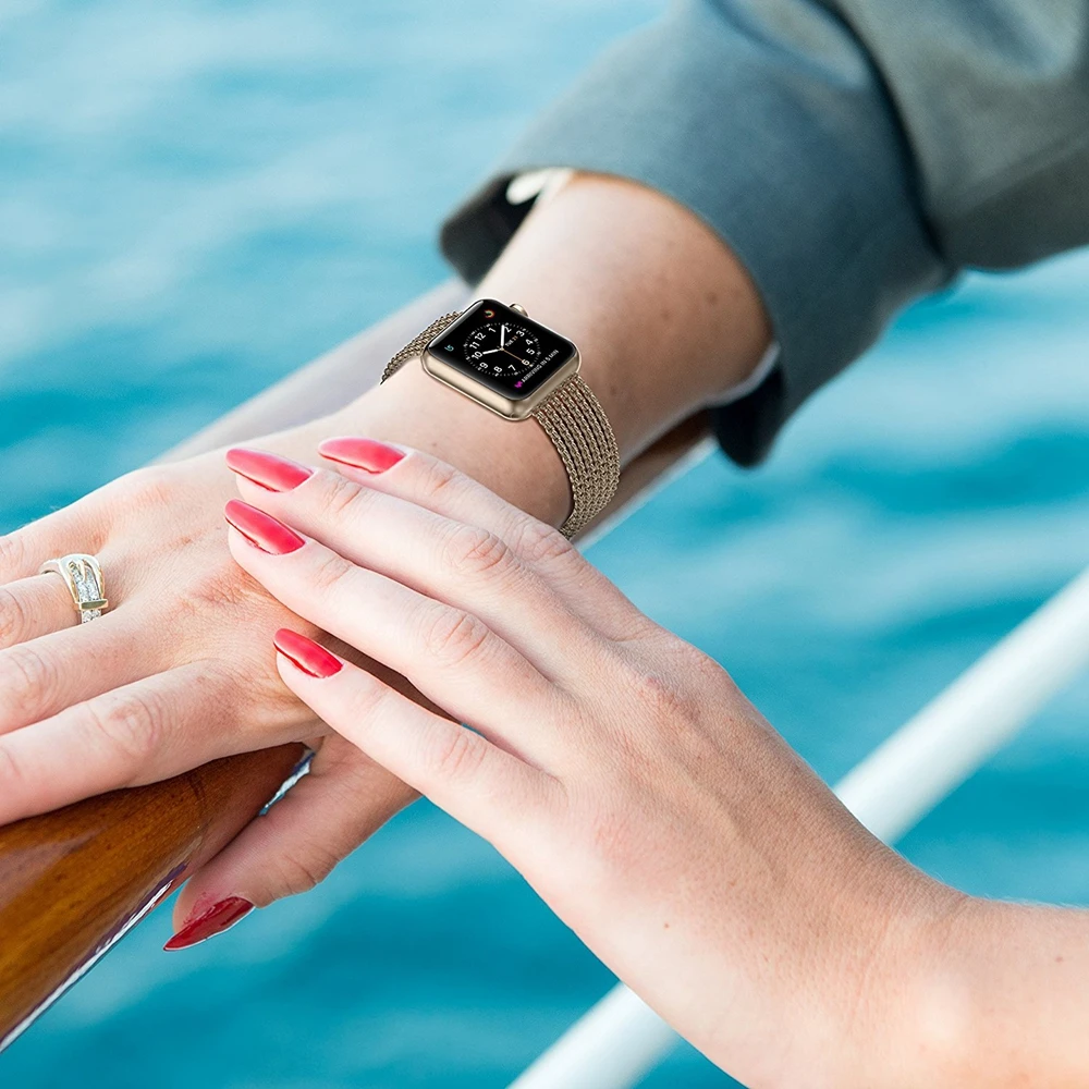 Ремешок спортивный Wearlizer для Apple Watch 5 Band сменный Браслет из нержавеющей стали iwatch