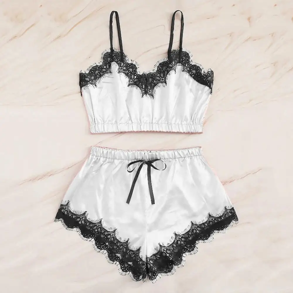 Сексуальные пижамы Для женщин шелковые кружева сетки нижнее белье Babydoll ночная Пижама летняя пикантная женская одежда 잠옷 수면잠옷
