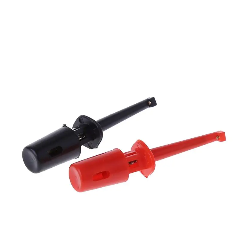 

1 Pair Multimeter Wire Lead Test Hook Clip Electronic Mini Test Probe Set Black and Red