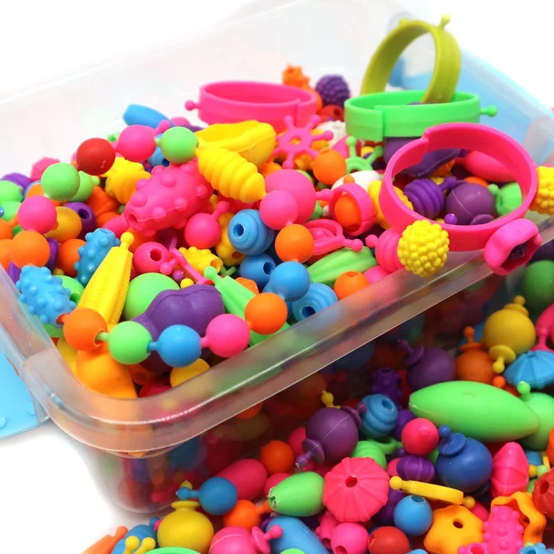 Flexible Cordless Popper Beads 485 Granule-Educational CHILDREN'S Toy DIY Beaded Bracelet
