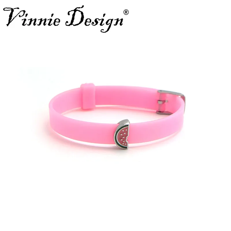 pink Красочные Девушки Мальчики красивые силиконовые браслеты как Дети День рождения Рождество вечеринка подарок - Окраска металла: pink