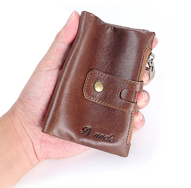 Мужские короткие кошельки из натуральной кожи, Rfid, тонкий кошелек для монет, мужской кошелек, дизайнерский мини кошелек, маленький кошелек, коровья кожа, клатч
