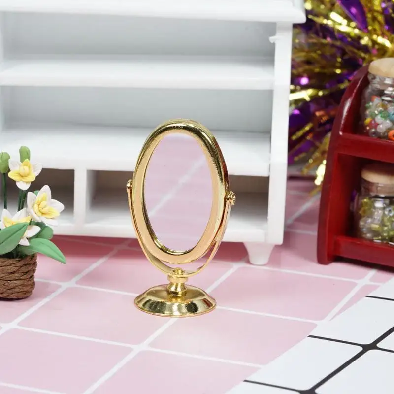 Круглое мини зеркало для макияжа 4 см металлическое и стеклянное круглое спальни