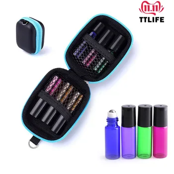

TTLIFE 6 Bottles of 5ml Mini Essential Oil Travel Portable Storage Bag Aroma Storage Rack Perfume Oil Bag Closet Organizer