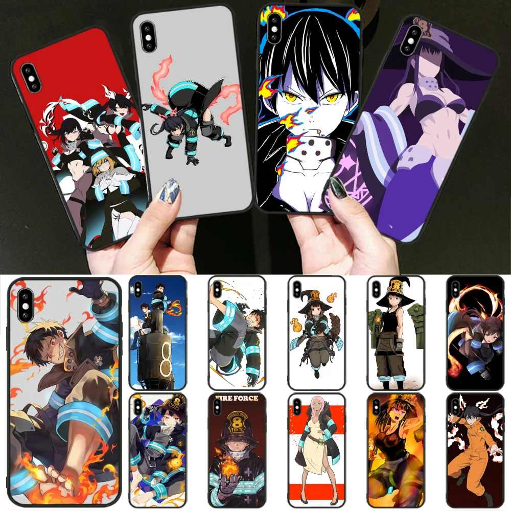 Reayou Fire Force Black Soft Shell Phone Case Capa for iPhone 11 pro XS MAX 8 7 6 6S Plus X 5 5S SE XR cover | Мобильные телефоны и