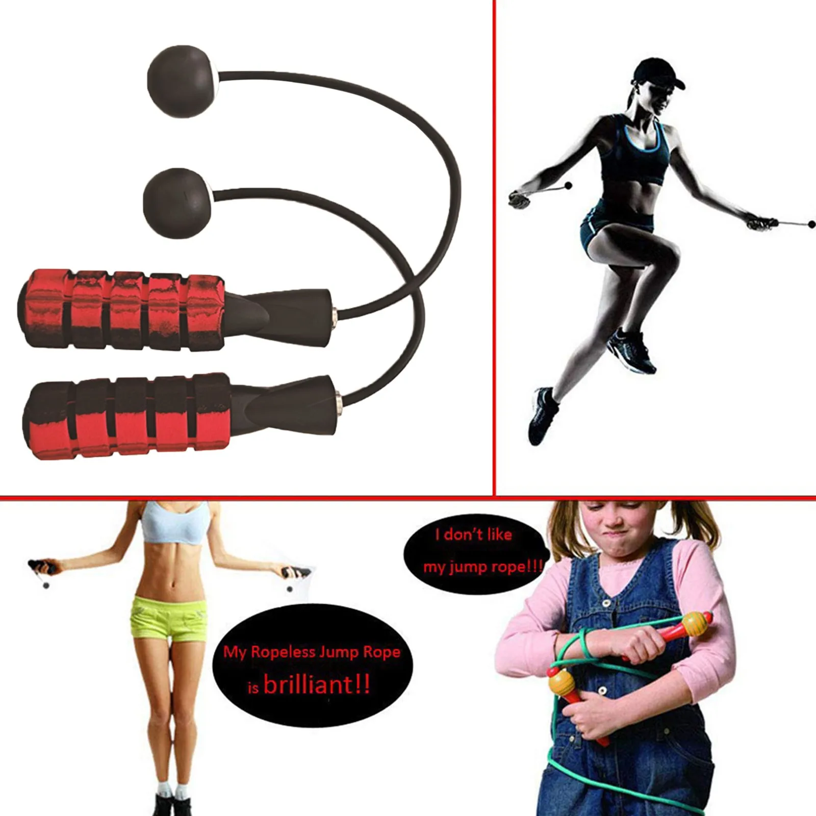 Jump Rope Cordless Skipping Adjustable Ropeless Training Exercise Bodybuilding