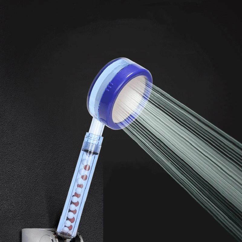 

VEHHE High Pressure filter balls ABS Transparent blue shower head high quality plastic handle Detachable shower water saving