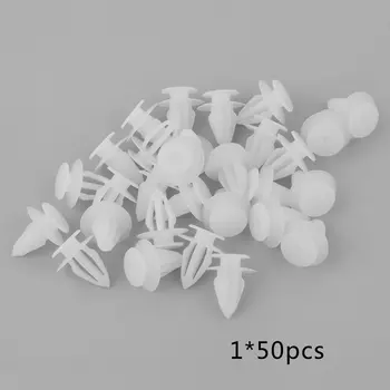 

New 50pcs 610 White Plastic Car Interior Trim Card Panel Fixed Clamp Vehicle Door Bumper Fastener Buckle Universal for VW