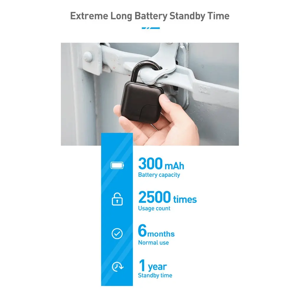 Замок L3 Смарт ключа RFID Блокировка отпечатков пальцев USB Перезаряжаемые электронная Противоугонная охранная замок IP65 Водонепроницаемый замок