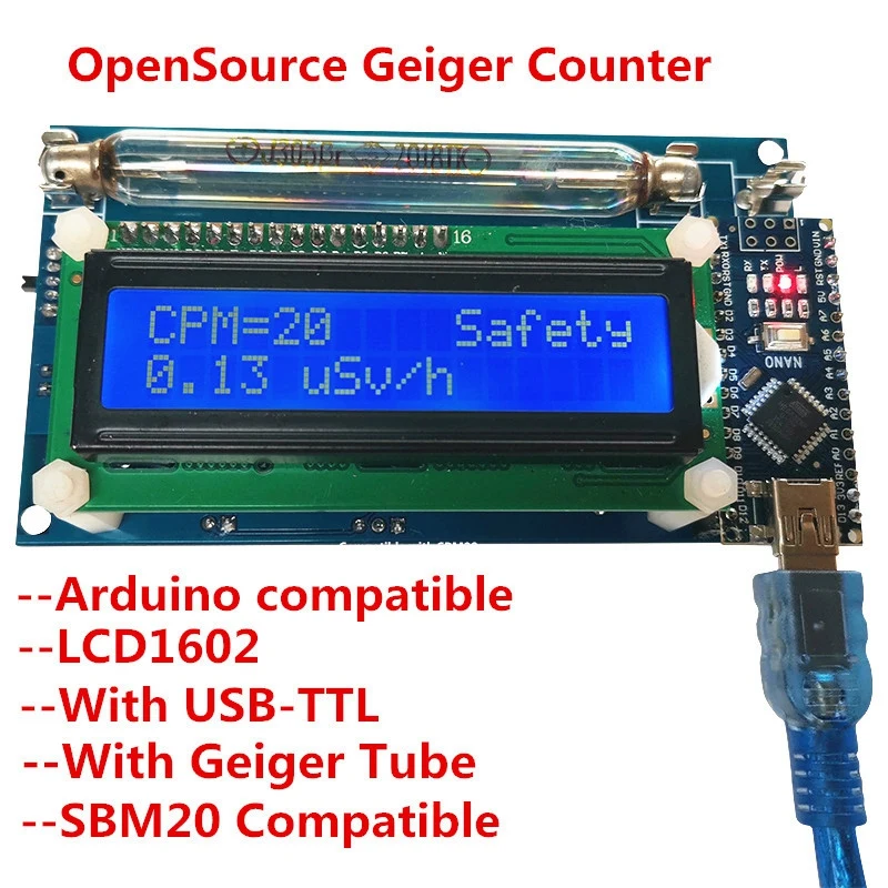 Geiger Counter Kit Module Nuclear Radiation Detector With Display Radiation Dosimeter Electromagnetic Detector