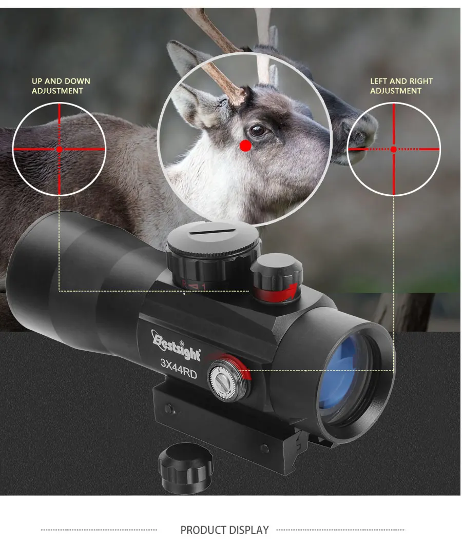 3X44 зеленый красный точечный прицел тактический оптика Red Dot Сфера подходит 11/20 мм рельс прицелы для охоты