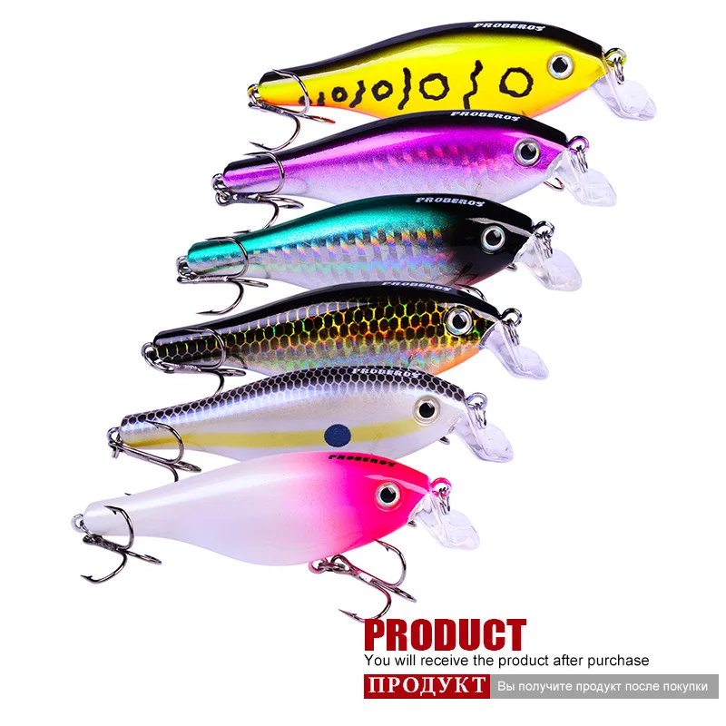 6 шт./компл. Topwater картина воблеры Пластик приманки для ловли рыбы, 3,"-8,4 см/11,09 г-0,4 oz VIB Bassbait 6 цветов блесна рыболовные снасти