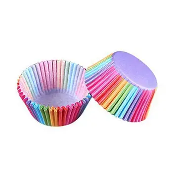 

100Pcs New Colorful Cake Paper Box Non-stick And Easy To Clean Party Tray Cake Mold Household Decorating Tools Cupcake Paper