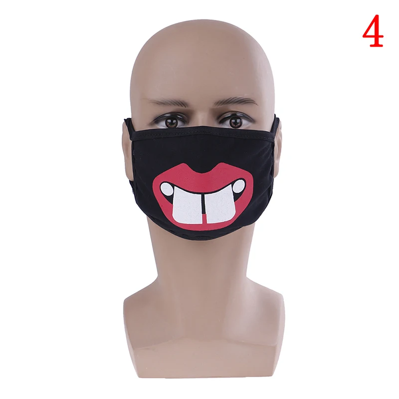 1 шт. черная мультяшная аниме Kpop рот маска на пол-лица мягкие противотуманные противопылезащитные маски хлопок Пылезащитная маска для рта и лица женщина мужчины