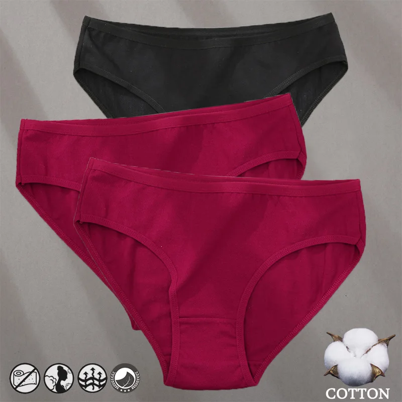 thumbnail image 1 of Bragas de algodón con patrón de diseño Jacquard para mujer, ropa interior Sexy, lencería femenina, calzoncillos íntimos de Color sólido, 1 of 5
