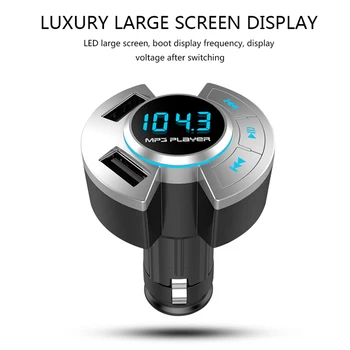 

BT17 Bluetooth 5.0 FM Transmitter Handsfree Car Kit MP3 Player USB Charger