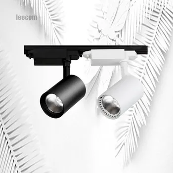

Track Lights New Led Cob Track Rail Light Ac85- 265v30w Spot Adjustable Lighting Lamp For Mall Exhibition Office Black/white