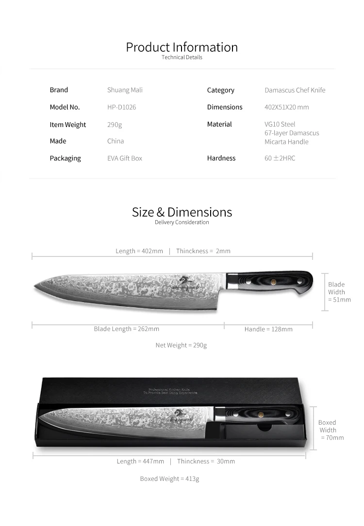 11 дюймов нож шеф-повара Профессиональный дамасский стальной Многофункциональный кухонный нож для нарезки филе мяса нож s с ручкой Микарта
