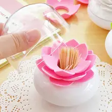 

1 Pcs Toothpick Holders Lotus Home Decor Toothpick Cotton Bud Swab Holder Storage Box Table Decoration