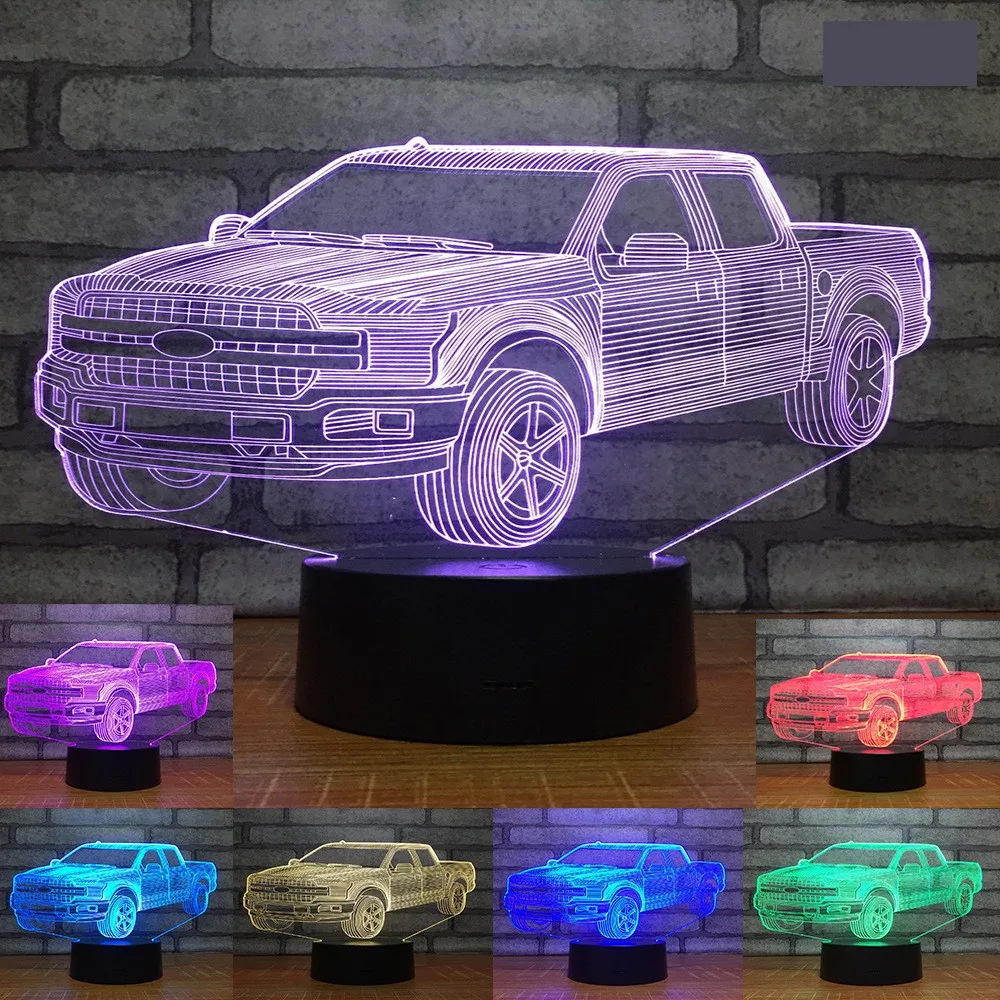 3D Auto Led Nachtlicht für Kinder Schlafzimmer Dekoration 7 Farben Ändern  Acryl Nacht Lampe Geburtstag Geschenk für Jungen Kind nachtlicht -  AliExpress