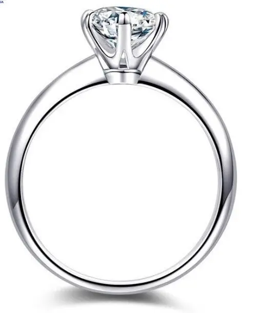 White Gold Color Rings Inlaid Big Crystal Rings For Women Wedding Jewelry 1 Carats Finger For Gift wedding rings finger rings womens ring jewelry rings ring jewelry