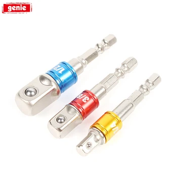 

3pcs Socket Adapter 1/4 3/8 1/2inch Nut Driver Sockets Impact Hex Shank Extension Drill Bits Bar Set