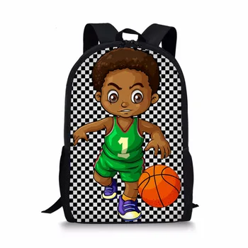 

Lovely Black African Boys School Bags for Kids Custom pattern School Backpack Children Preppy Shoulder Bookbag Students Satchel