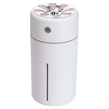 

Mini Air Humidifier Usb Ultrasonic Humidifier Car Aroma Diffuser Electric Essential Oil Diffuser Cup With Led Lights Pink