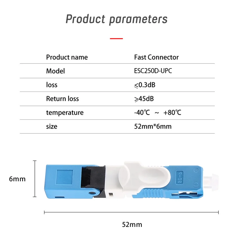 FTTH ESC250D одномодовый волоконно-оптический SC/UPC быстрый разъем для сборки поля