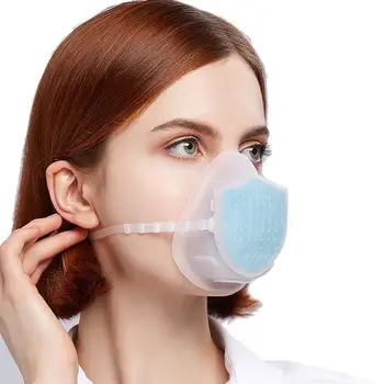 

1PCS New Silicone Soft Mouth Mask 4-Layer Breathable Filtering Anti Dust Mask Reusable Face Mask for Kids Adult Outdoor