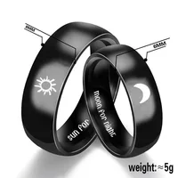AsJerlya Stainless Steel Couple Rings Sun For Morning Moon For Night Ring For Women Men Couples Ring Jewelry Accessories кольцо 2