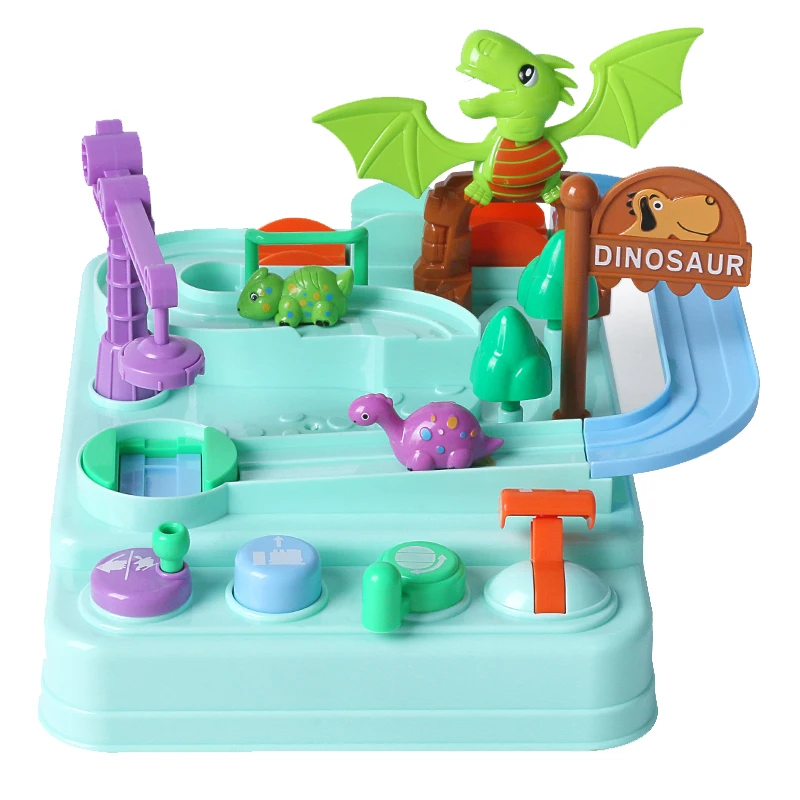 Dinosaur Toys Детские развивающие вагончики, игрушки, экологически чистые детские машины, приключения, лабиринт, игрушка, трек, автомобиль, настольные игры, головоломки, игрушки, подарок на день рождения, игрушки для мальчиков - Цвет: Dinosaur Toys