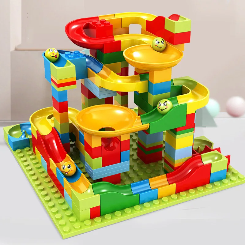 

NEW 165Pcs-330PCS Small Size marble run Building Blocks Compatible toy Building Bricks Set Toys for Children